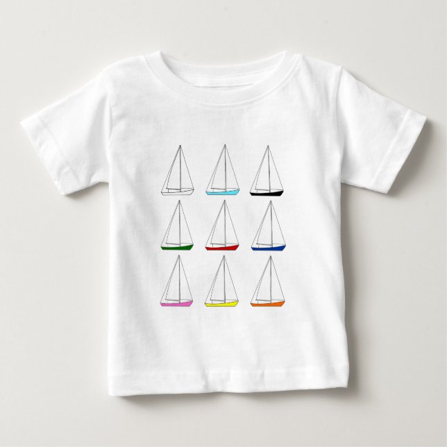Bright Colored Sailboats Baby T-Shirt (Front)
