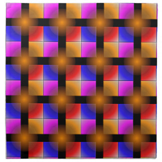 Bright colored squares on black background shower cloth napkin