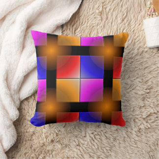 Bright Colored Squares Throw Pillow