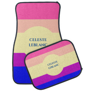 Bright Colored Stripes-Summer- Car Floor Mat