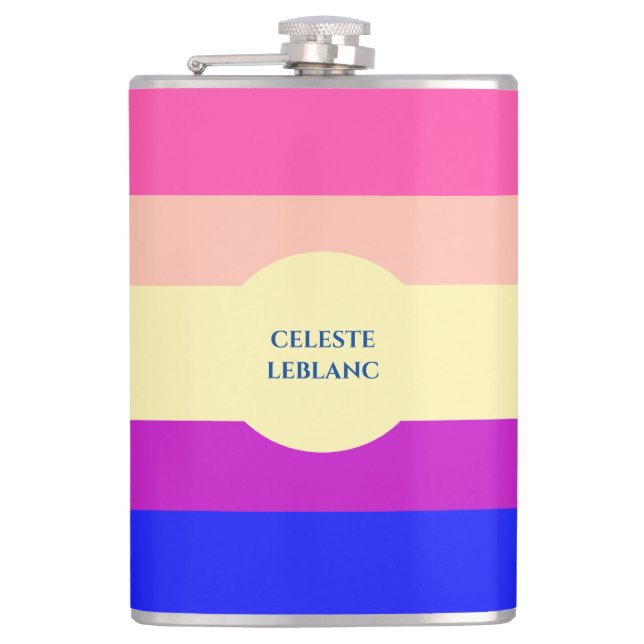 Bright Colored Stripes-Summer- Flask (Front)