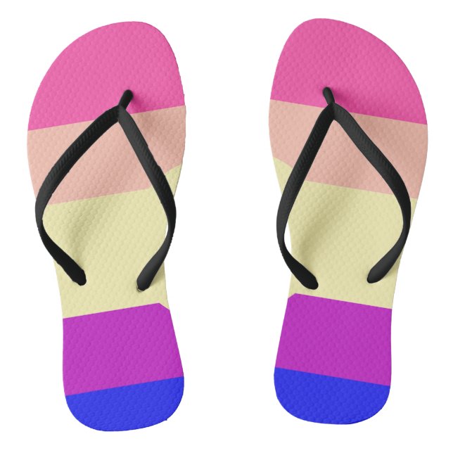 Bright Colored Stripes-Summer- Flip Flops (Footbed)
