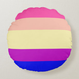 Bright Colored Stripes-Summer- Round Pillow