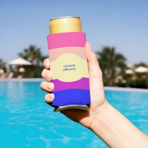 Bright Colored Stripes_Summer_ Seltzer Can Cooler