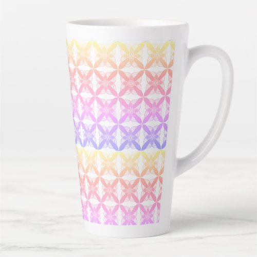 Bright colored tile pattern   latte mug