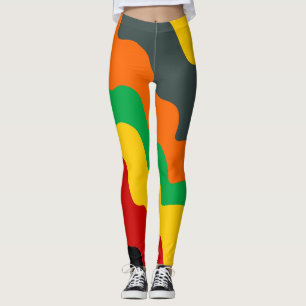 Bright colored wavy ocean waves gradient  leggings