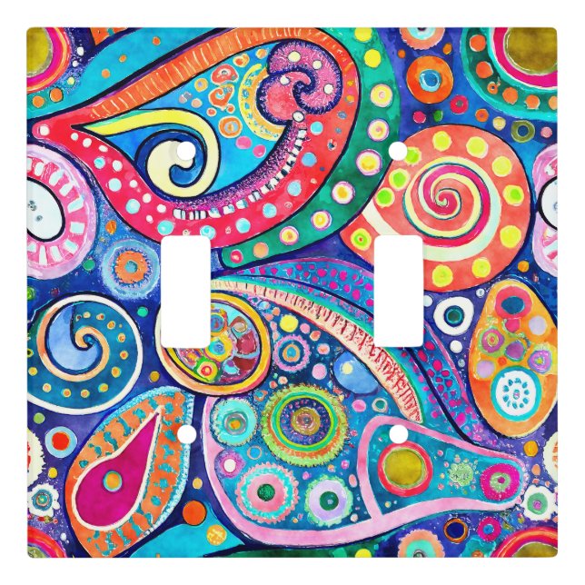 bright colored, whimsical, switch plate (Front)