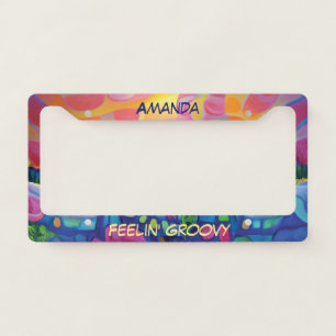 Bright Colorful 60's Hippie Psychedelic Retro Cool License Plate Frame