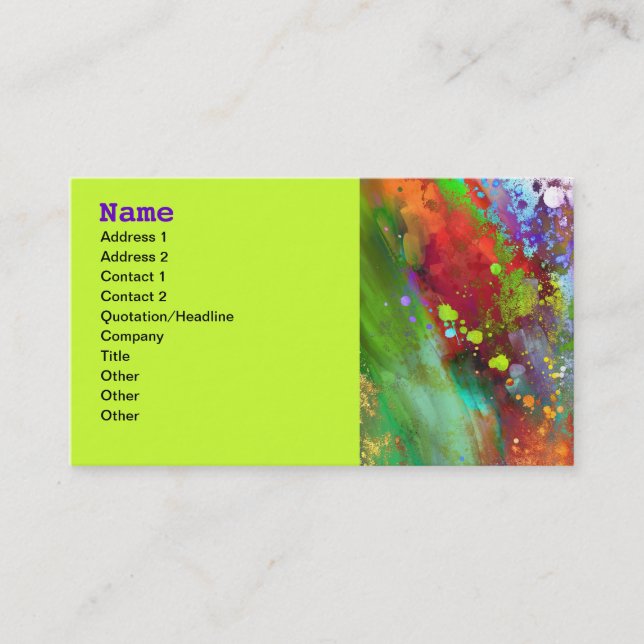 bright colorful abstract art business card (Front)