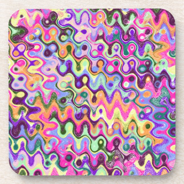 Bright Colorful Abstract Art Coasters (Front)