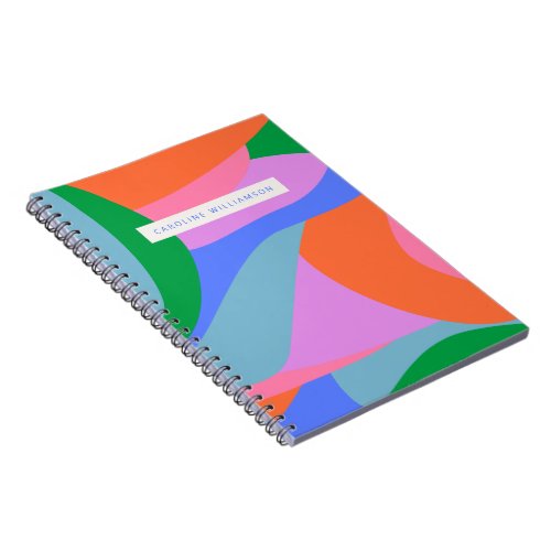 Bright Colorful Abstract Art Personalized Name Notebook