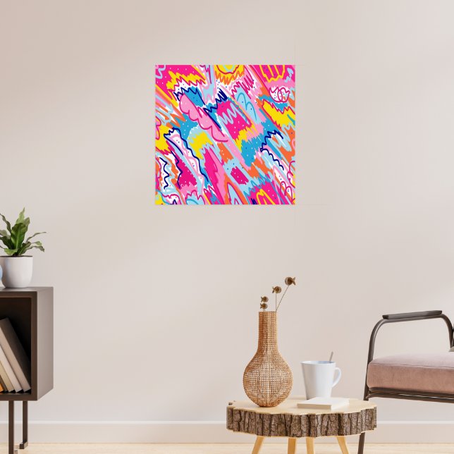 Bright Colorful Abstract Art Poster (Living Room 3)