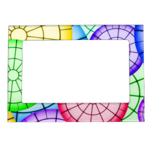 Bright Colorful Abstract Circles Pattern Magnetic Frame