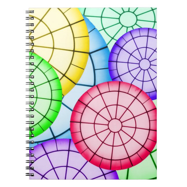 Bright Colorful Abstract Circles Pattern Notebook (Front)