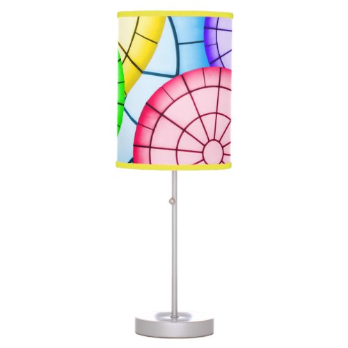 Bright Colorful Abstract Circles Pattern Table Lamp
