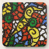 Bright Colorful Abstract Drink Coaster