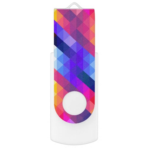 Bright Colorful Abstract Geometric Pattern Flash Drive