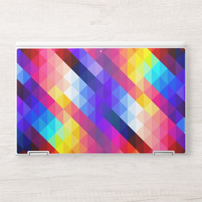 Bright Colorful Abstract Geometric Pattern HP Laptop Skin (Front)