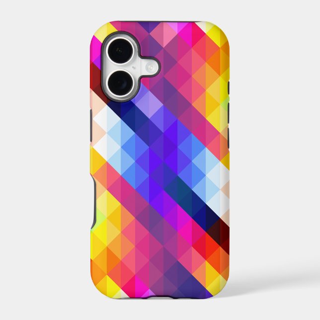 Bright Colorful Abstract Geometric Pattern Iphone Case (Back)