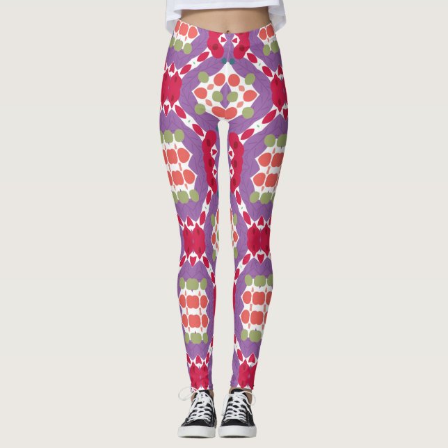 Bright Colorful Abstract Leggings (Front)