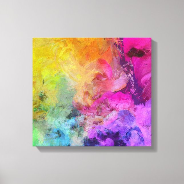 Bright Colorful Abstract Painting Canvas Print (Front)
