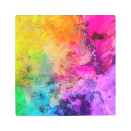 Bright Colorful Abstract Painting Metal Print
