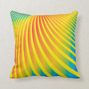 Bright Colorful Abstract Stripes Throw Pillow