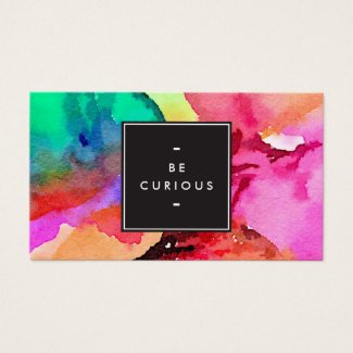 Bright Colorful Abstract Watercolor Art Business Card