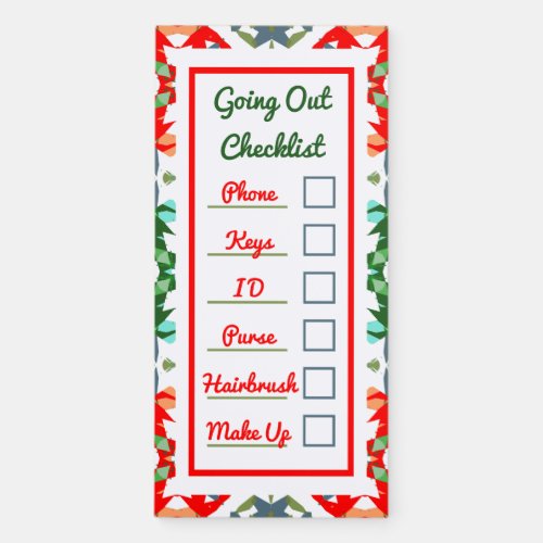 Bright Colorful Adult ADHD ADD Checklist Planner  Magnetic Notepad
