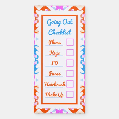 Bright Colorful Adult ADHD ADD Checklist Planner Magnetic Notepad