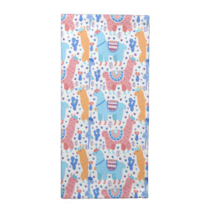 Bright Colorful Alpaca Pattern Cloth Napkin