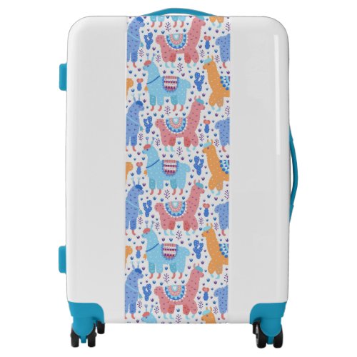 Bright Colorful Alpaca Pattern Luggage