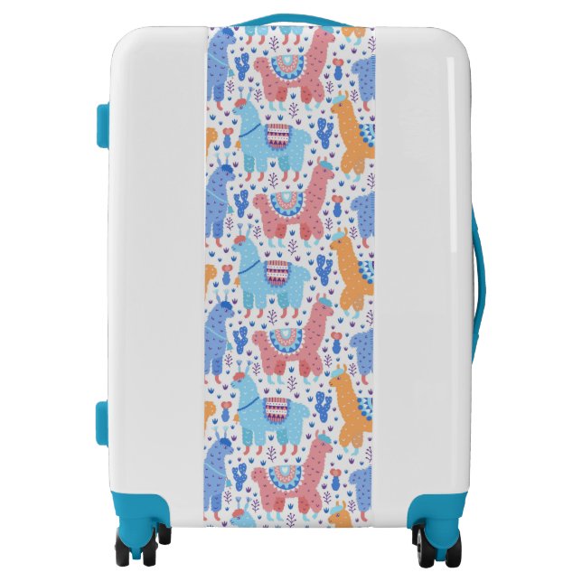 Bright Colorful Alpaca Pattern Luggage (Front)