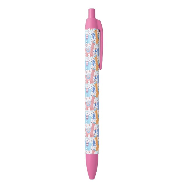 Bright Colorful Alpaca Pattern Pen (Bottom (Vertical))