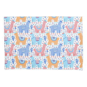 Bright Colorful Alpaca Pattern Pillow Case