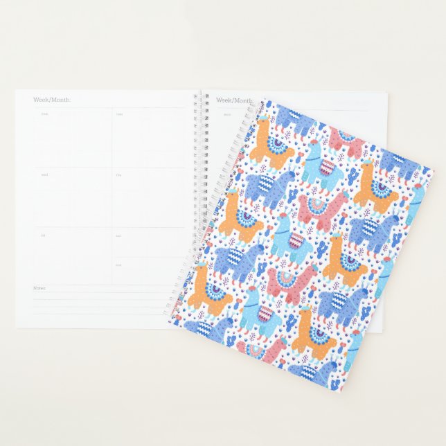 Bright Colorful Alpaca Pattern Planner (Display)