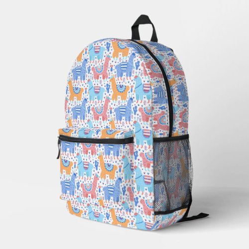 Bright Colorful Alpaca Pattern Printed Backpack