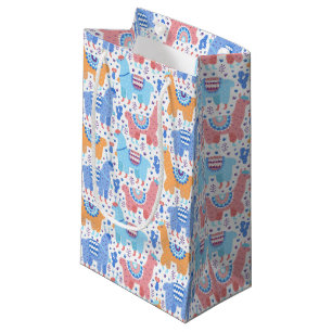 Bright Colorful Alpaca Pattern Small Gift Bag