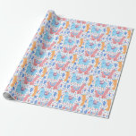 Bright Colorful Alpaca Pattern Wrapping Paper