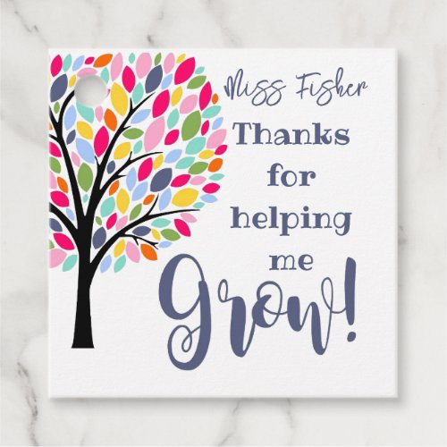 Bright colorful apple tree helping me grow favor tags