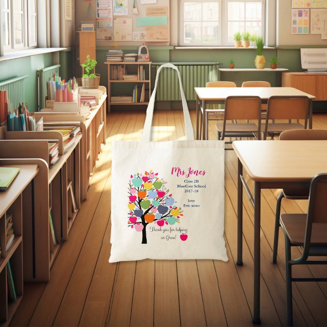 Bright colorful apple tree helping us grow tote bag (Creator Uploaded)