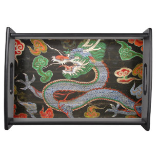 Bright Colorful Asian Dragon Fantasy Art Serving Tray