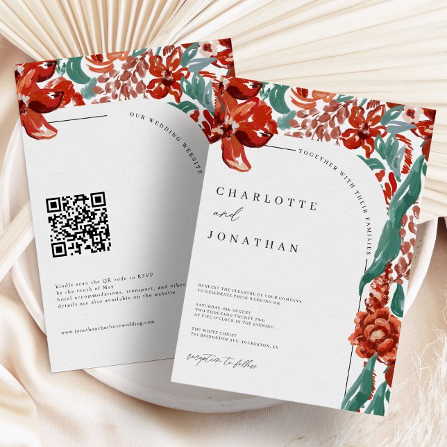 Bright Colorful Autumn Floral Wedding Invitation (Creator Uploaded)