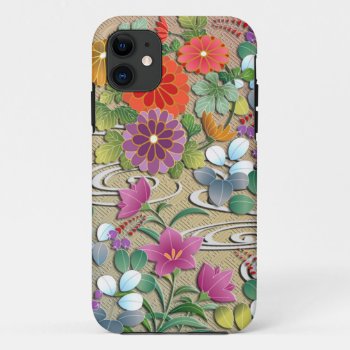 Bright Colorful Autumn Flowers Iphone 11 Case by YANKAdesigns at Zazzle