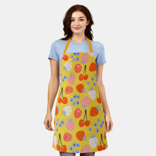 Bright Colorful Berry Fruit Pattern Apron