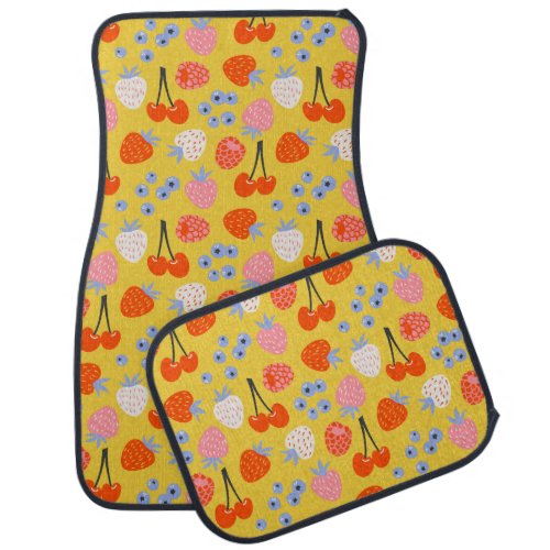 Bright Colorful Berry Fruit Pattern Car Floor Mat