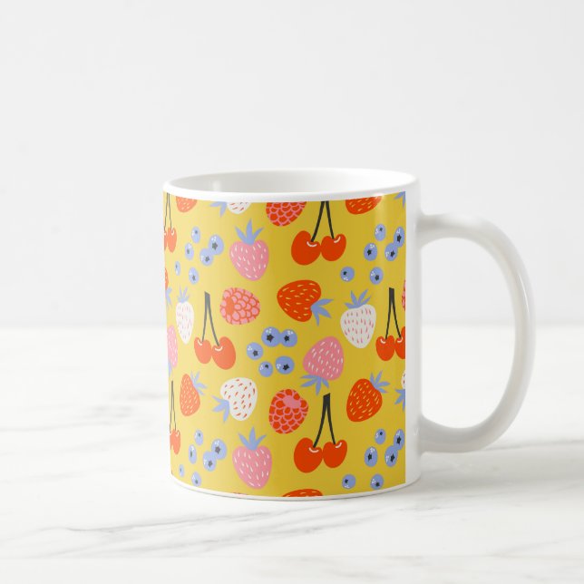 Bright Colorful Berry Fruit Pattern Coffee Mug (Right)