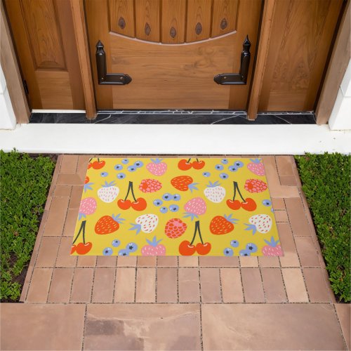 Bright Colorful Berry Fruit Pattern Doormat