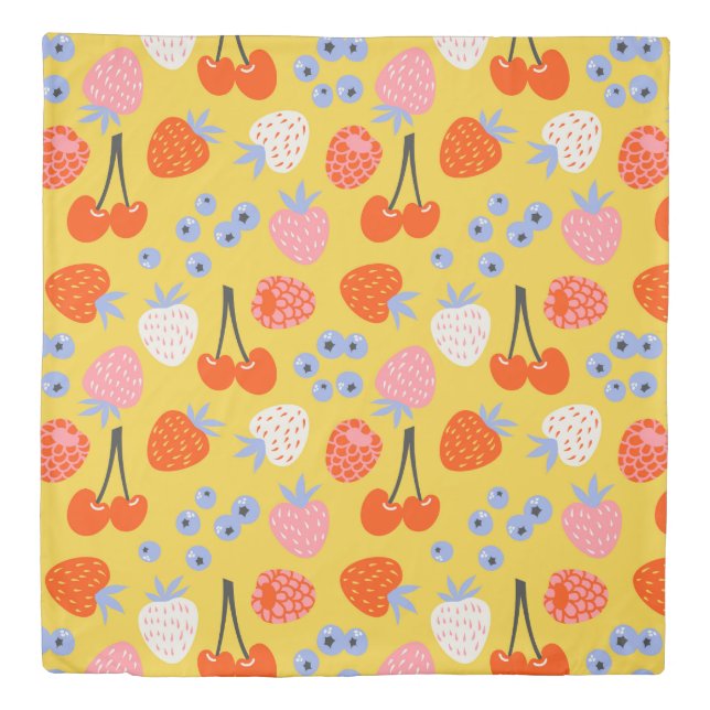 Bright Colorful Berry Fruit Pattern Duvet Cover (Front)