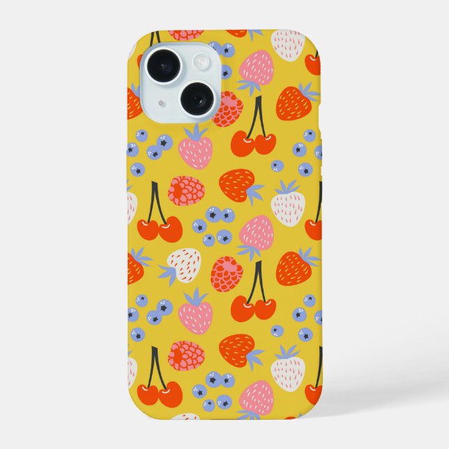 Bright Colorful Berry Fruit Pattern Iphone Case (Back)